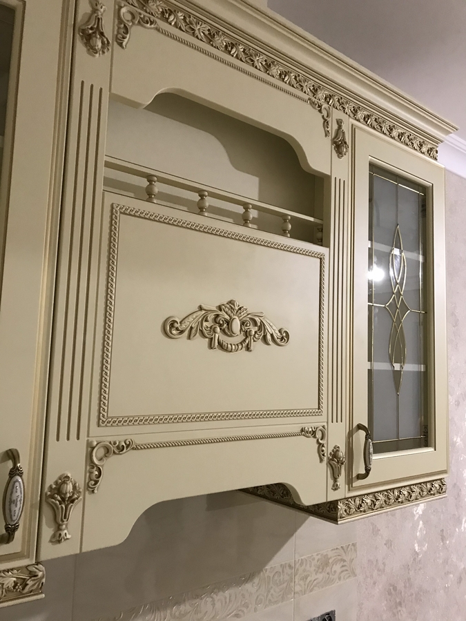 Белый кухонный гарнитур-Кухня МДФ в эмали «Модель 487»-фото6