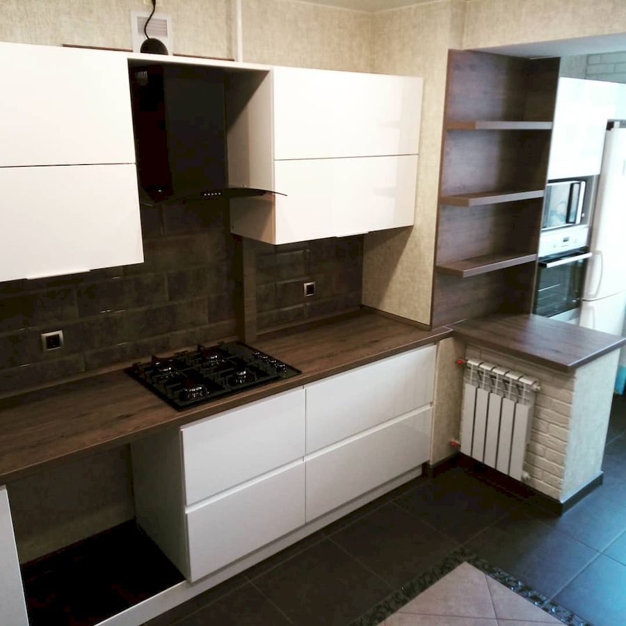 Белый кухонный гарнитур-Кухня МДФ в эмали «Модель 654»-фото3
