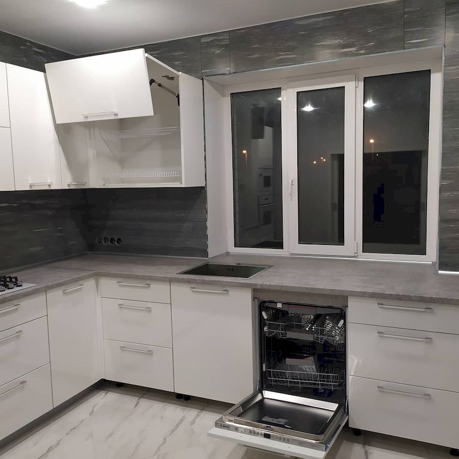 Белый кухонный гарнитур-Кухня МДФ в ПВХ «Модель 669»-фото5