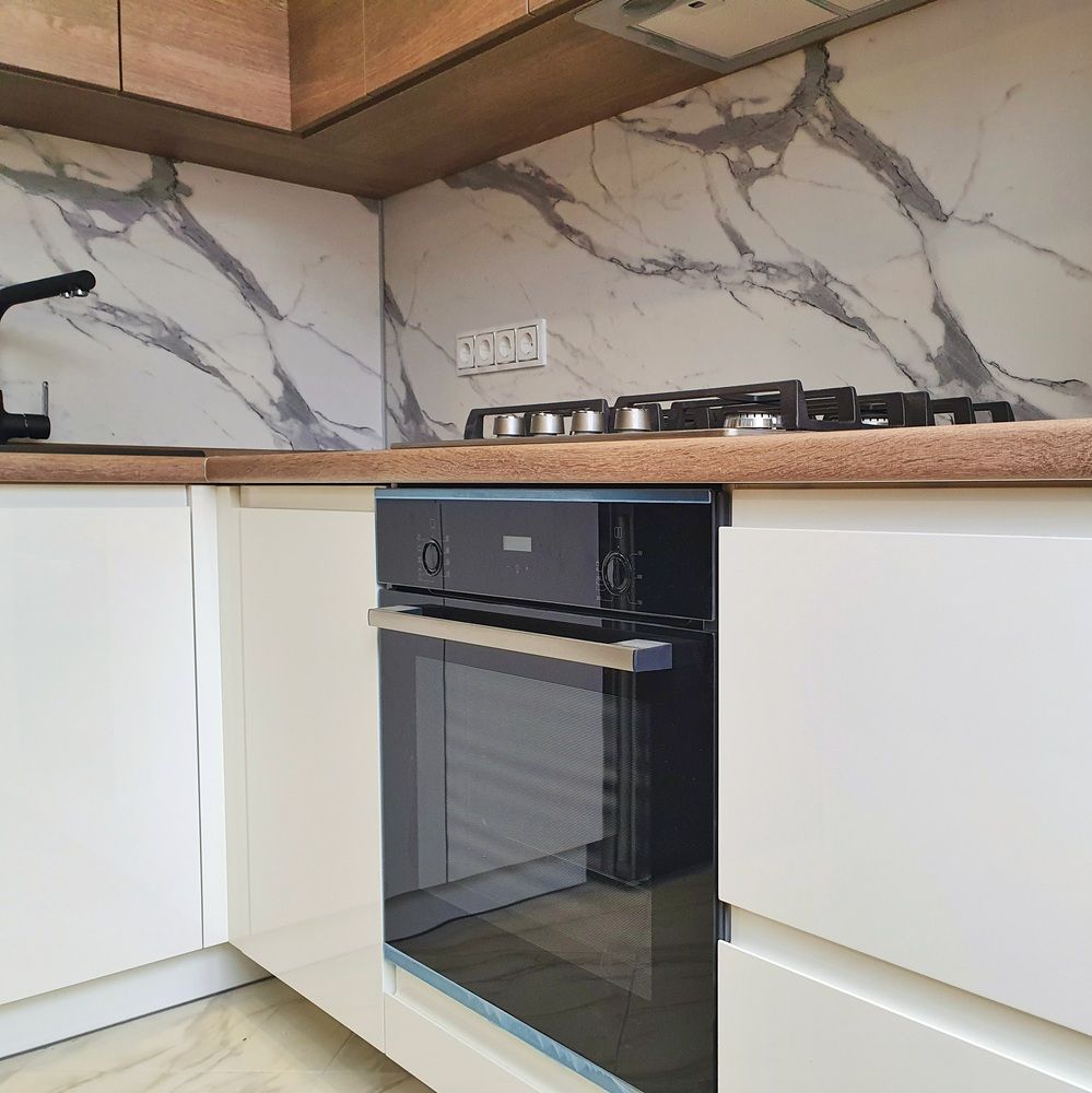 Белый кухонный гарнитур-Кухня МДФ в эмали «Модель 529»-фото5