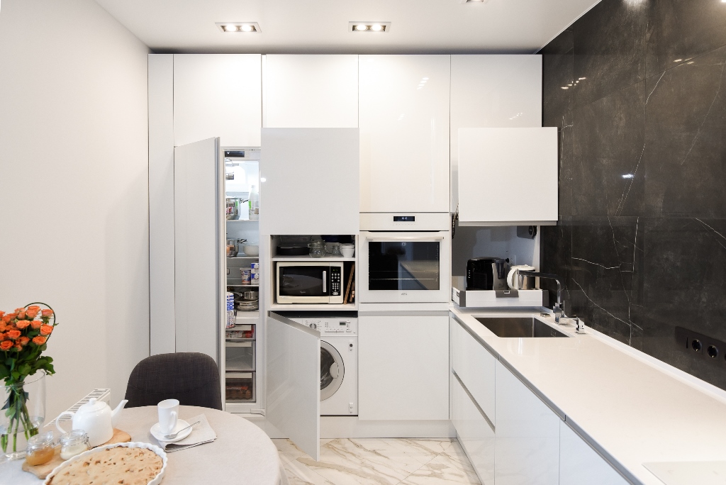 Белый кухонный гарнитур-Кухня хай-тек «Модель 736»-фото7